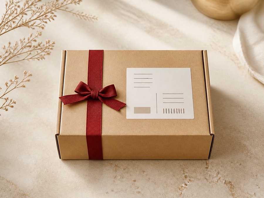Sorgfältig vorbereitetes Paket für Bestellung und Lieferung